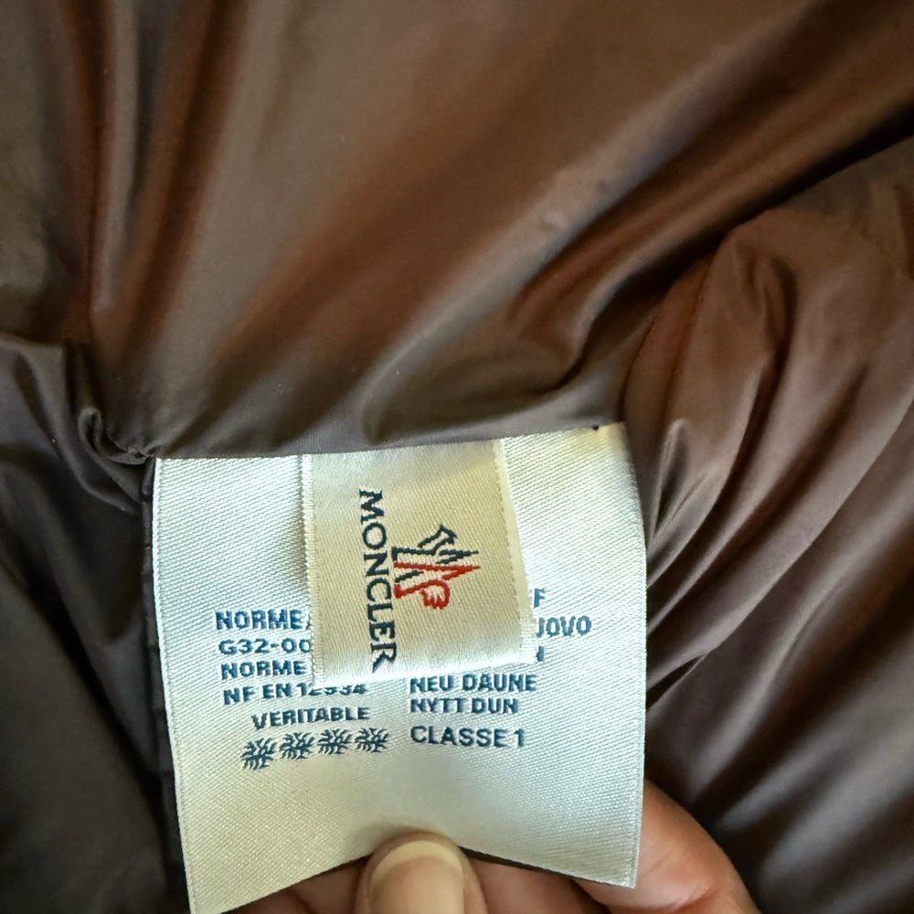 Moncler Brown Down Puffer Jacket with White Label - Picture 10 of 10